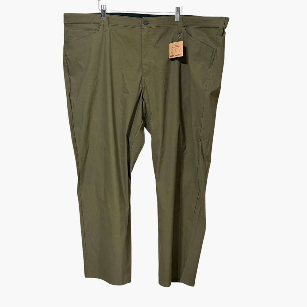 Eddie Bauer Rainier 5-Pocket Pants Mens 48x30 Olive Green Classic Fit New Tag